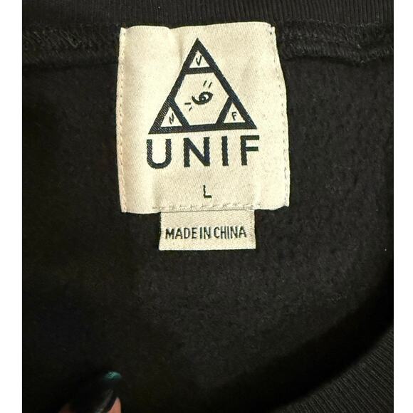 UNIF ‘Forget Paradise’ Pullover Crewneck Sweatshirt - Size Large - Black & White - Picture 3 of 13